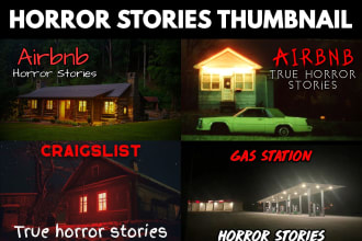 create scary horror stories clickbait youtube thumbnail