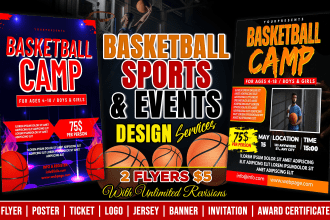 design a flyer poster ticket logo jersey banner for the basketball sports nba