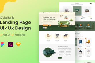 design modern UI UX landing page, website template design in figma