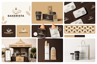 design a premium coffee shop or bakery logo and branding