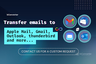 transfer emails to gmail, outlook, apple mail, thunderbird, office 365
