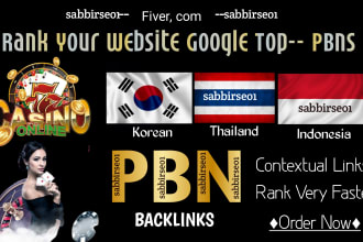 do high quality authority SEO backlinks for indo thai korean with DR 50