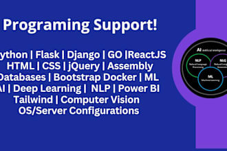 do python, django, flask, ml, ai tasks
