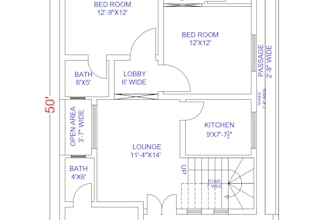 make a unique basic 2d floor plan from a rough sketch