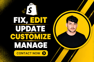 fix, edit, update, and customize shopify website