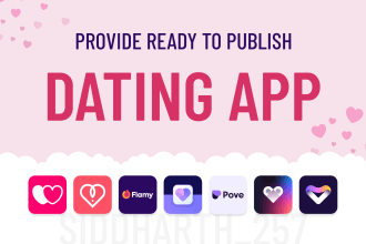 provide a ready to publish dating app like tinder, bumble