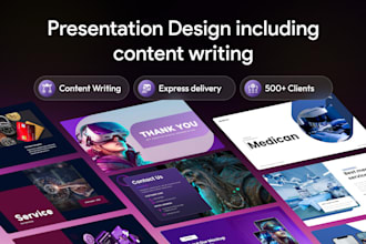 write and design pitch deck, powerpoint presentation