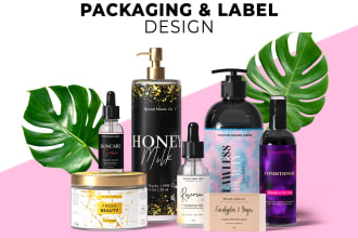 do a label design, product packaging, box design, bottle label