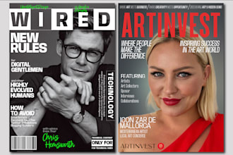 design professional magazine cover,  layout and catalog