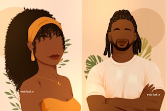 do minimalist illustration faceless portrait for you