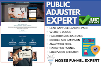 generate public adjuster leads insurance claim landing page insurance website