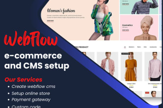 setup your ecommerce store and cms using webflow