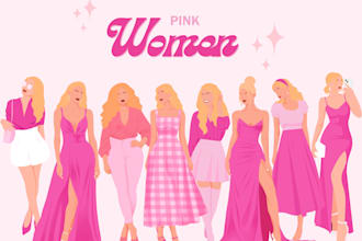 create women minimalist illustration
