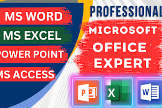 do any type of work on microsoft office, ms word, ms excel and ms powerpoint
