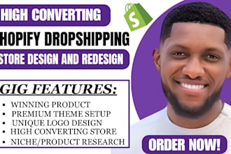 design and redesign shopify website shopify store dropshiping store expert