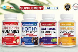 design food, cbd, beauty, product, supplement and coffee label within 8 hours