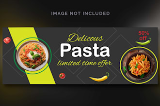 design awesome web banner, food banner or facebook banner