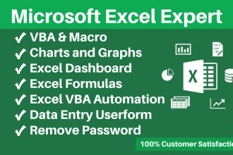 provide service in excel macros, formulas, vba automation