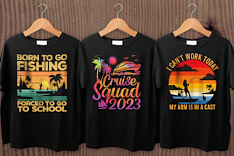 do amazing retro vintage typography t shirt design