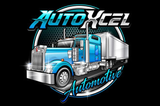 design trucking transport dispatcher and truck business logo