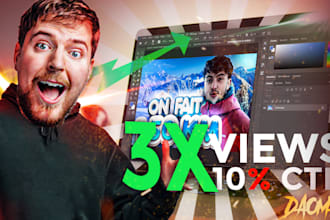 design perfect and attractive youtube thumbnail or miniature