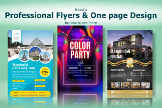 design creative party flyer, corporate flyer, food flyer, church flyer