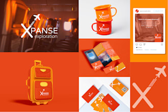 design your travel agency brand visual identity with a logo