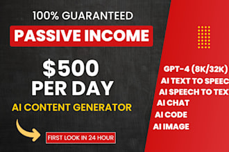 build passive income guaranteed saas ai content generator website