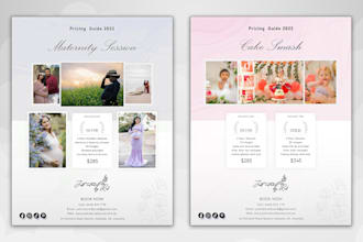 design professional pricing guides, price lists, rate cards