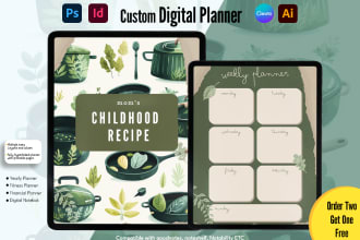 design custom digital planner or journal for your etsy shop