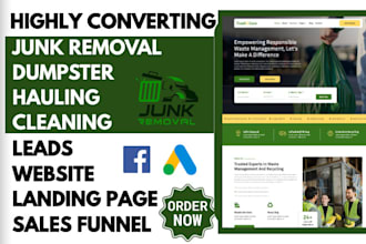 generate junk removal leads junk removal website landing page cleaning leads