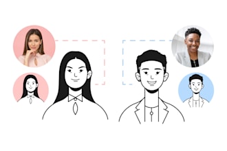 draw minimalist cartoon avatar