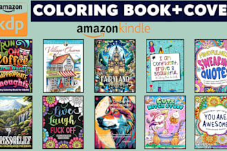 create children coloring book pages, coloring book cover for amazon KDP
