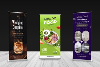 design attractive retractable, rollup, pull up banner