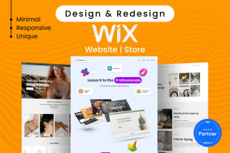 design or redesign business wix website, ecommerce online store