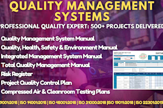 make iso 9001 quality management system and quality control plans