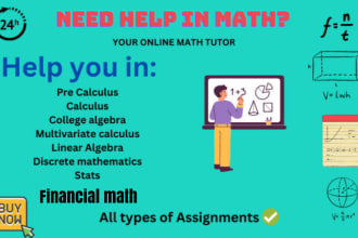 be your online expert math tutor, calculus, statistics and discrete math