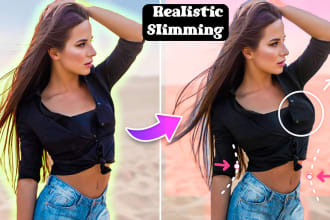 do realistic body slimming, makeup, waist slim in photo or video