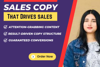 craft persuasive sales copywriting for landing page, sales page, and sales copy