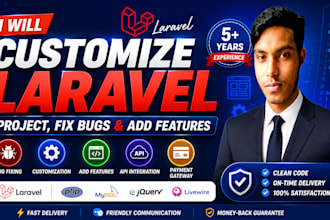 customize laravel project, fix bugs, add features and apis