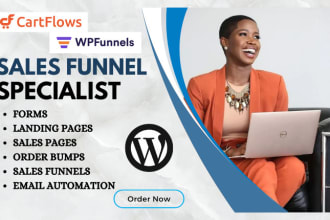 design wordpress landing page, sales page, sales funnel with cartflows wpfunnels