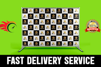 design amazing step and repeat, backdrop banner within 3 hours