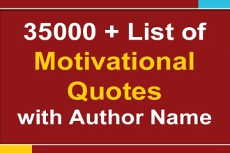 give you a treasury of 35000 motivational quotes with author name in excel file