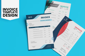 create a professional custom invoice template designs in excel word PDF formats