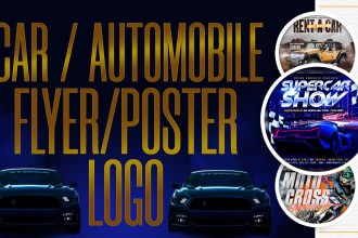 do car logo, racing car show, automobile, bike, car wash sale flyer or poster