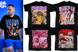design 90s vintage style any bootleg rap tee for your brand