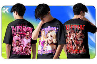 create custom 90s vintage bootleg rap t shirt for you
