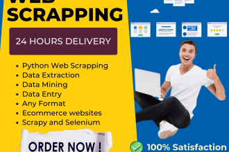 do data mining web scrapping and data extraction in 24 hours
