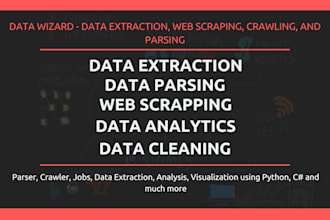 create parser, scrapper, crawler, extract, clean and analyze data