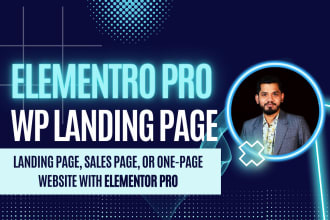 build elementor landing page, sales page, or one page website with elementor pro